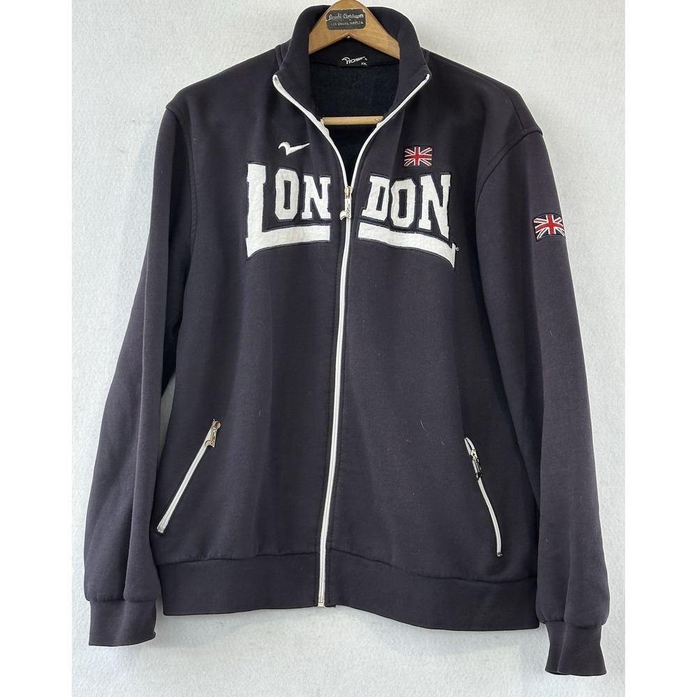 London Athleisure Zip Track Jacket Men's XXL Blue Sports